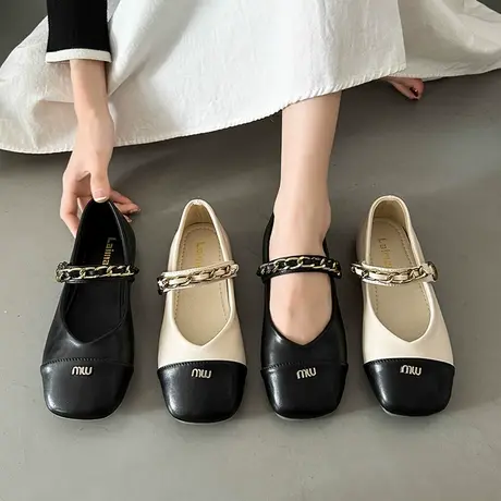 小香风温柔晚晚单鞋女夏2023新款软底百搭浅口休闲春秋玛丽珍瓢鞋商品大图