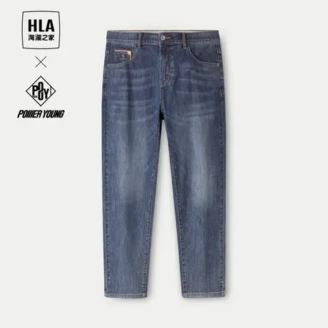 HLA/海澜之家POWER YOUNG系列牛仔九分裤裤24春夏新绣花休闲裤男图片