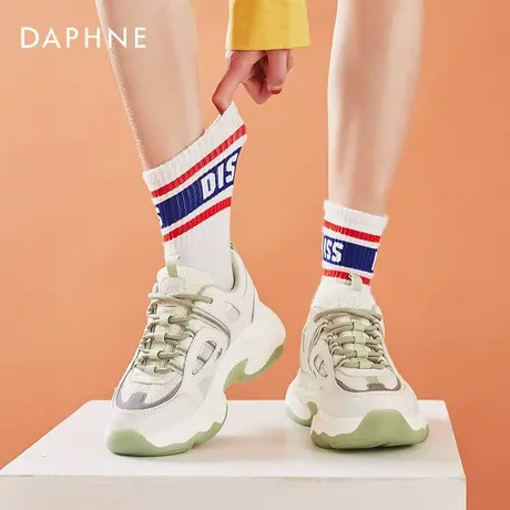 达芙妮2020春季新款老爹鞋女网红厚底超火真皮女鞋休闲鞋ins潮鞋图片