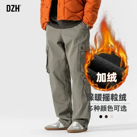 男士休闲裤子男冬季加绒加厚宽松美式工装伐木裤2024新款男裤百搭商品大图
