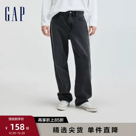 【断码优惠】Gap男装春秋纯棉宽松休闲牛仔裤复古阔腿裤462869图片