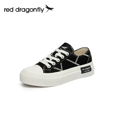 红蜻蜓帆布鞋女2022年秋季新款薄款ins潮厚底学生小白鞋WTB32530商品大图