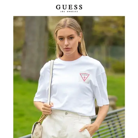 GUESS23新情侣款经典LOGO印花短袖T恤薄款打底衫上衣-MN2K2402图片