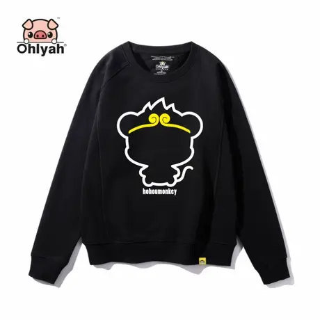 加绒加厚秋冬2023新款洋气悟空小猴子宽松圆领休闲卫衣女男情侣装图片