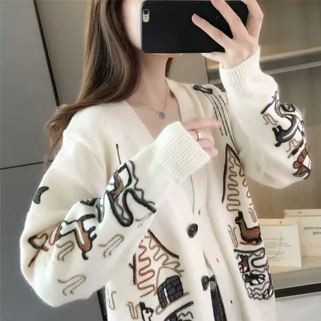 日系毛衣外套秋季慵懒风韩版宽松秋冬图片