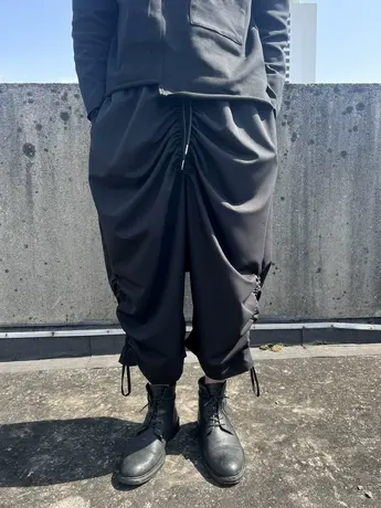 山本耀司日系暗黑风直筒阔腿裤男垂感九分裤宽松发型师休闲束脚裤图片