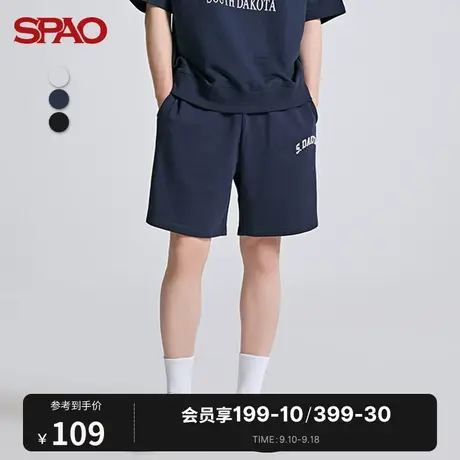 SPAO男士休闲裤秋冬季韩国同款时尚休闲运动印花短裤SPMTC49C01图片