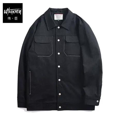 伟臣潮流大码男式工装夹克外套男胖子加肥加大宽松水洗休闲上衣男商品大图