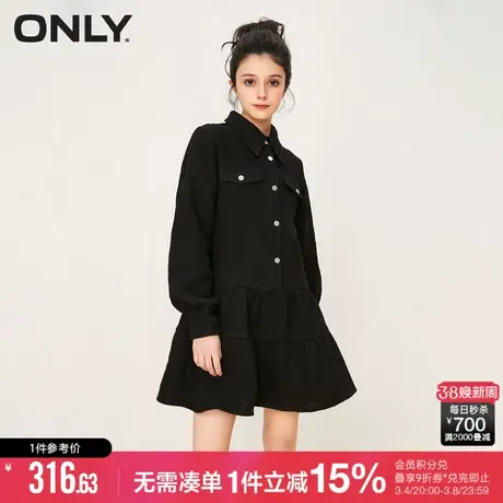 ONLY冬季时尚潮流休闲翻领长袖短款连衣裙女|123107042图片