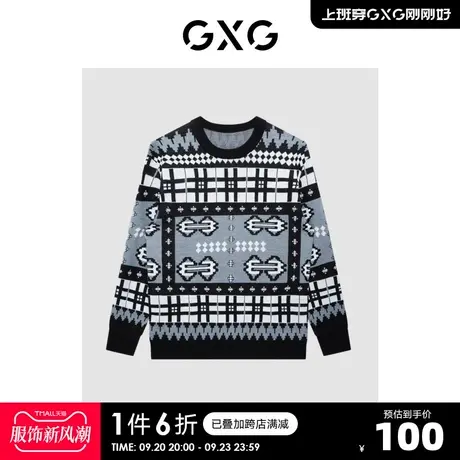 GXG奥莱 【生活系列】冬季新品商场同款重塑系列花色低领毛衫商品大图