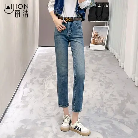 春季九分直筒裤牛仔裤女春秋2025年新款小个子高腰烟管裤法棍裤子商品大图