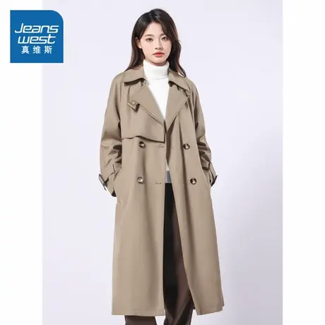G8真维斯女装2025春季新款 潮流绑带宽松百搭显瘦女式中长款外套图片