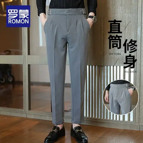 罗蒙男裤春秋季西裤男士休闲裤修身直筒长裤商务西装裤子2025新款商品大图