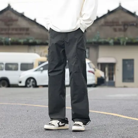 登山必备！防风防水冲锋裤直筒美式vibe裤子户外机能军绿色工装裤图片