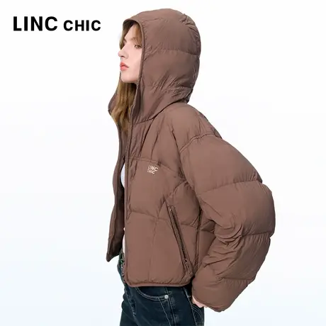 LINCCHIC金羽杰2025年秋季新品连帽短款轻暖羽绒服女1047商品大图