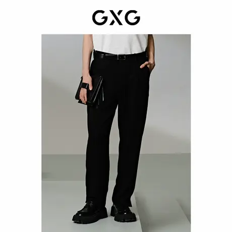 【X】GXG男装肌理感西装裤宽松锥形休闲裤24年夏G24X022014商品大图