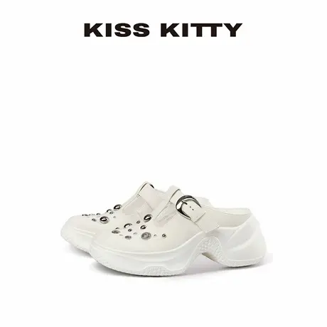 KISSKITTY洞洞鞋女款2025新款厚底足弓支撑超好看皮带扣沙滩鞋商品大图