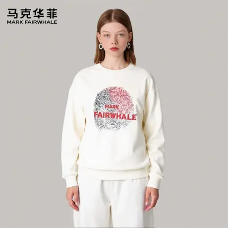 马克华菲 deer 卫衣男女款春秋季2025年新款宽松大码指纹圆领外套图片