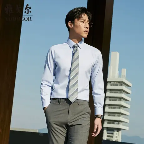 雅戈尔奥莱 男装TNDP140支纱秋季新品高端DP免烫长袖衬衫商品大图