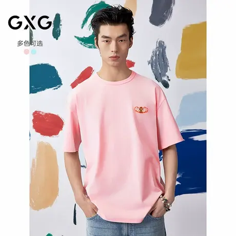 [商场同款]GXG男装圆领T恤联名款印花短袖针织25夏新品G25X442107商品大图