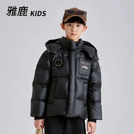 雅鹿儿童加厚羽绒服2024冬季新款中大童短款男女童保暖外套童装商品大图