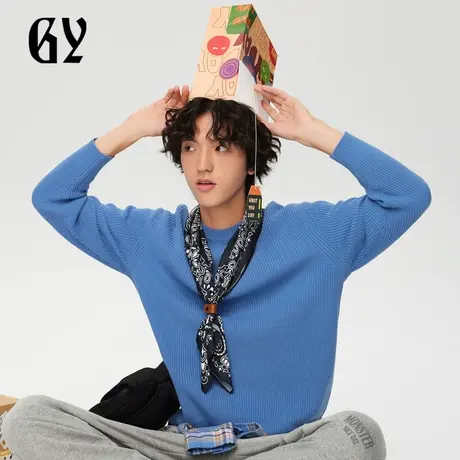雅戈尔奥莱 GY男装毛衫秋冬时尚阔版宽松休闲圆领针织毛衫商品大图