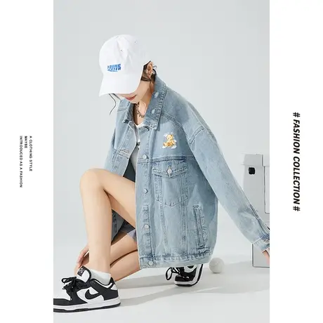 [商场同款]唐狮冬季外套女IP泰迪熊联名后背印花个性时尚少女图片