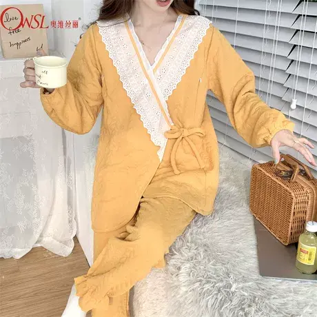 空气棉月子服秋冬产后加厚11月份哺乳孕妇睡衣冬季怀孕期商品大图