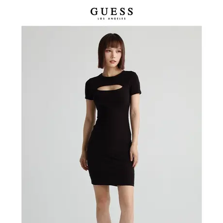 【38上新季】GUESS款女士气质修身显瘦性感温柔镂空针织连衣裙图片
