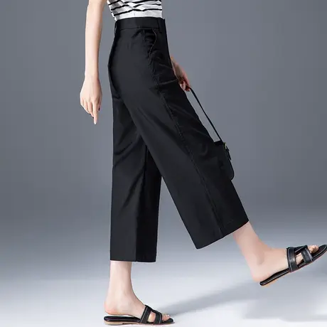 冰丝黑色阔腿裤女2025年新款夏薄款九分裤八分夏季天丝裤子直筒裤商品大图