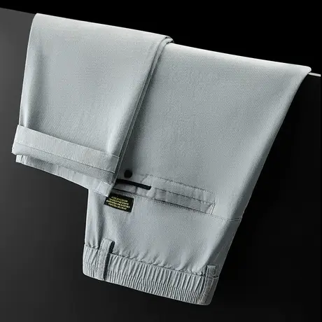 夏季薄款冰丝休闲长裤男士直筒宽松弹力夏天西装西裤2024新款男装商品大图