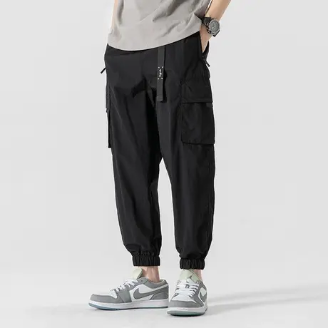 男士机能工装裤男束脚宽松夏季裤子男款黑色运动裤2023新款速干裤商品大图