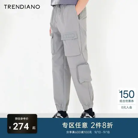 TRENDIANO潮牌官方新款春季男装卫裤裤子多口袋工装裤3NC1061740商品大图