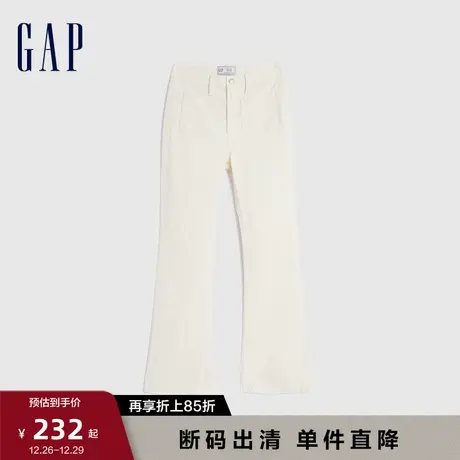 【断码优惠】Gap女装秋冬季新款灯芯绒高腰喇叭裤休闲裤728759商品大图