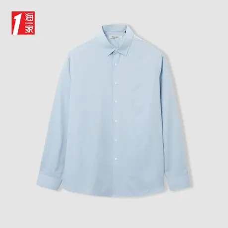 海一家大众休闲2024春季经典格纹青年男士长袖衬衫商品大图