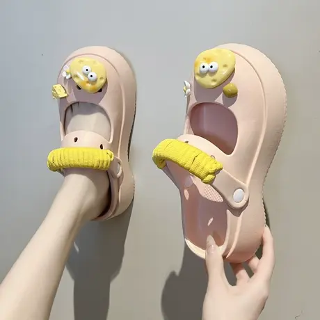 凉鞋女款夏季时尚网红少女感外穿2024新款包头拖鞋厚底踩屎感商品大图