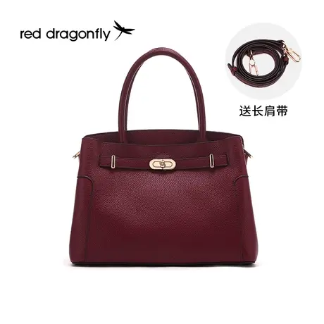 红蜻蜓官方真皮手提包2024新款头层牛皮妈妈通勤斜挎包高级单肩包图片