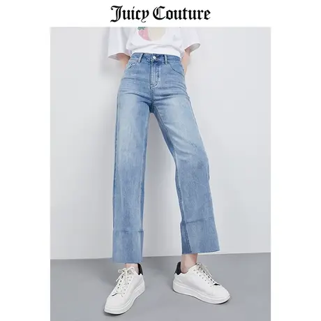 Juicy Couture橘滋牛仔裤女春季新款宽松牛仔阔腿裤显瘦休闲裤子商品大图