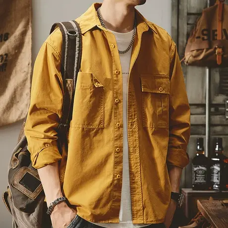 Modi Nick/摩帝尼克春夏百搭衬衫男休闲宽松潮流外套盐系男友穿搭图片