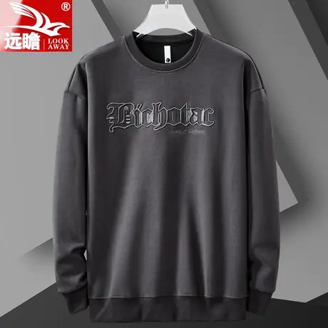秋季卫衣男2023新款圆领长袖T恤潮牌简约男士春秋款休闲上衣男款商品大图