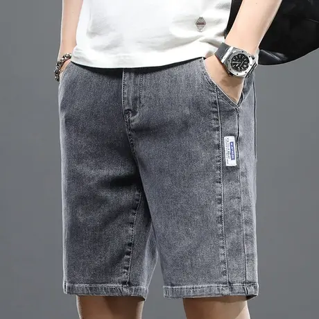 夏季薄款痞帅休闲牛仔短裤男款宽松外穿五分中裤子男裤潮牌大裤衩商品大图