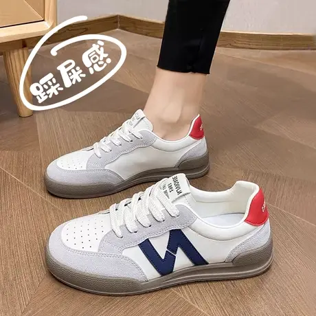 踩屎感n字运动鞋女款2024新款学生小白鞋春夏网红爆款真皮阿甘鞋图片