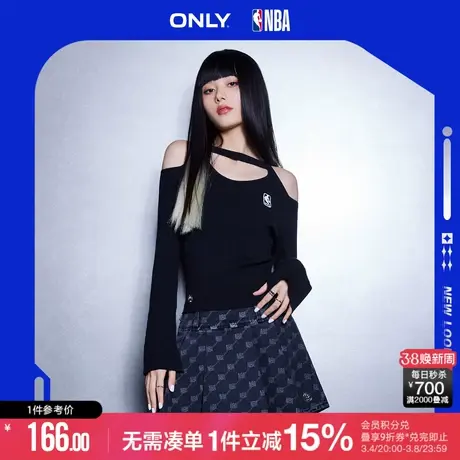 ONLY春秋NBA联名款潮流显瘦露肩针织衫女|123124047图片