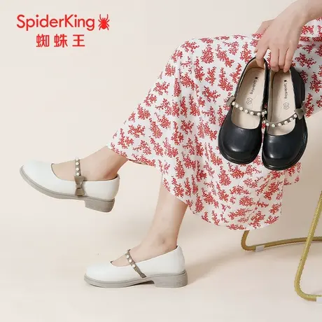SPIDER KING/蜘蛛王玛丽珍鞋真皮2023秋商场新款单鞋女一字扣软底商品大图
