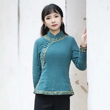 筠雅唐装女冬装棉袄中国风女装改良旗袍上衣夹棉加厚保暖复古外套商品大图