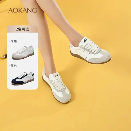 奥康 女鞋2025春季德训鞋软薄底舒适百搭阿甘鞋学生系带休闲运动商品大图