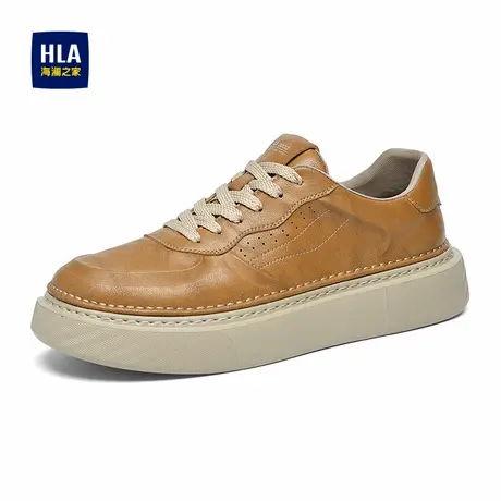 HLA/海澜之家男鞋新款春季经典百搭厚底板鞋舒适耐磨休闲小白鞋商品大图