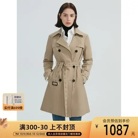 朗姿中长款修身显瘦气质高级感新款休闲风衣大衣女秋冬季新款外套图片