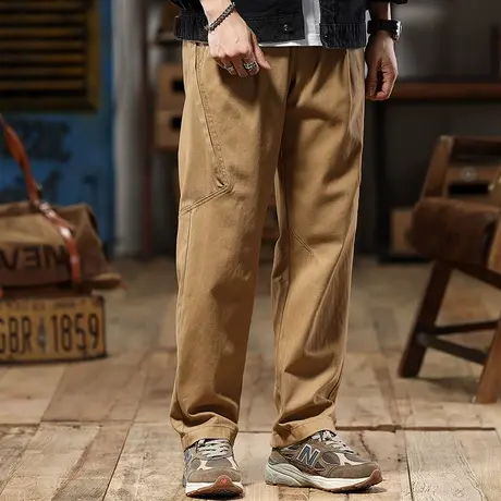 时尚潮流舒适休闲裤高纬密人字斜纹精梳棉潮舒适百搭潮流工装裤图片