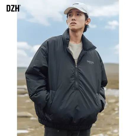 男士黑色立领套头棉服男韩版潮流冬季加厚保暖外套2023年新款棉袄商品大图